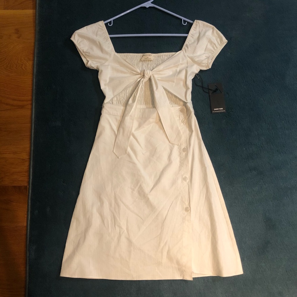 NWT white tie-front dress by Emory Park